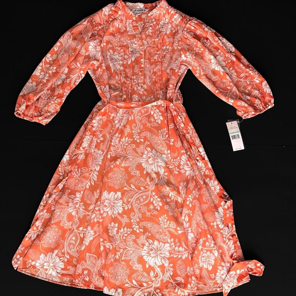Nanette Lepore Woman’s Size 8 Vibrant Orange and White Floral dress